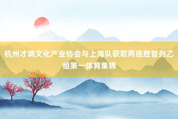 杭州才调文化产业协会与上海队获取两连胜暂列乙组第一体育集锦