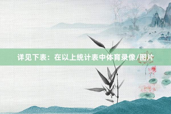 详见下表：　　在以上统计表中体育录像/图片