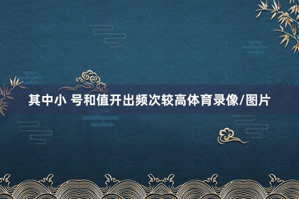 其中小 号和值开出频次较高体育录像/图片