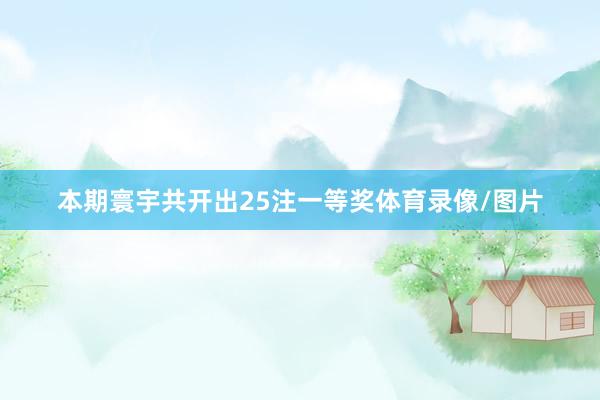 本期寰宇共开出25注一等奖体育录像/图片