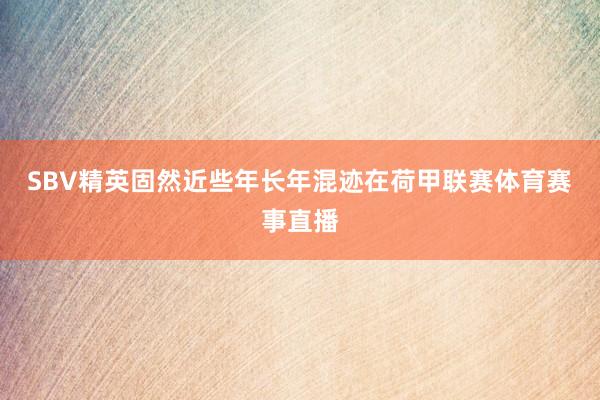 SBV精英固然近些年长年混迹在荷甲联赛体育赛事直播