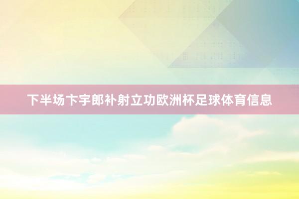 下半场卞宇郎补射立功欧洲杯足球体育信息