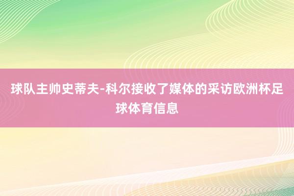 球队主帅史蒂夫-科尔接收了媒体的采访欧洲杯足球体育信息