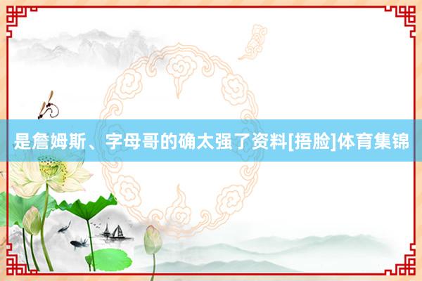 是詹姆斯、字母哥的确太强了资料[捂脸]体育集锦