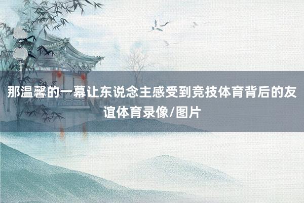 那温馨的一幕让东说念主感受到竞技体育背后的友谊体育录像/图片