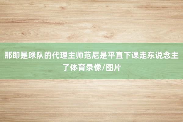 那即是球队的代理主帅范尼是平直下课走东说念主了体育录像/图片