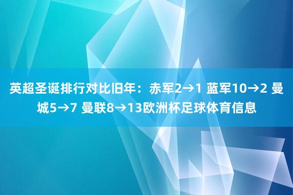 英超圣诞排行对比旧年：赤军2→1 蓝军10→2 曼城5→7 曼联8→13欧洲杯足球体育信息
